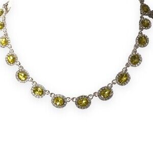 Charter Club Silver Tone Jonq Pave Crystal Oval Necklace